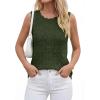 imageBTFBM Crochet Tops for Women Sleeveless Knit Sweater Vest Tank Top Summer Spring 2026 Cover Ups Beach Vacation ClothesArmy Green