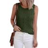 imageBTFBM Crochet Tops for Women Sleeveless Knit Sweater Vest Tank Top Summer Spring 2026 Cover Ups Beach Vacation ClothesArmy Green