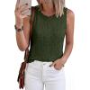 imageBTFBM Crochet Tops for Women Sleeveless Knit Sweater Vest Tank Top Summer Spring 2026 Cover Ups Beach Vacation ClothesArmy Green