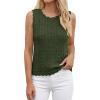 imageBTFBM Crochet Tops for Women Sleeveless Knit Sweater Vest Tank Top Summer Spring 2026 Cover Ups Beach Vacation ClothesArmy Green