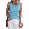 imageBTFBM Crochet Tops for Women Sleeveless Knit Sweater Vest Tank Top Summer Spring 2026 Cover Ups Beach Vacation ClothesBaby Blue