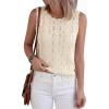 imageBTFBM Crochet Tops for Women Sleeveless Knit Sweater Vest Tank Top Summer Spring 2026 Cover Ups Beach Vacation ClothesBeige