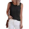 imageBTFBM Crochet Tops for Women Sleeveless Knit Sweater Vest Tank Top Summer Spring 2026 Cover Ups Beach Vacation ClothesBlack