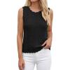 imageBTFBM Crochet Tops for Women Sleeveless Knit Sweater Vest Tank Top Summer Spring 2026 Cover Ups Beach Vacation ClothesBlack