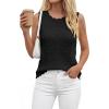 imageBTFBM Crochet Tops for Women Sleeveless Knit Sweater Vest Tank Top Summer Spring 2026 Cover Ups Beach Vacation ClothesBlack