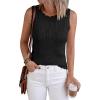 imageBTFBM Crochet Tops for Women Sleeveless Knit Sweater Vest Tank Top Summer Spring 2026 Cover Ups Beach Vacation ClothesBlack