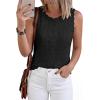 imageBTFBM Crochet Tops for Women Sleeveless Knit Sweater Vest Tank Top Summer Spring 2026 Cover Ups Beach Vacation ClothesBlack