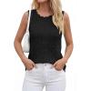 imageBTFBM Crochet Tops for Women Sleeveless Knit Sweater Vest Tank Top Summer Spring 2026 Cover Ups Beach Vacation ClothesBlack