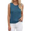 imageBTFBM Crochet Tops for Women Sleeveless Knit Sweater Vest Tank Top Summer Spring 2026 Cover Ups Beach Vacation ClothesDusty Blue