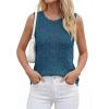 imageBTFBM Crochet Tops for Women Sleeveless Knit Sweater Vest Tank Top Summer Spring 2026 Cover Ups Beach Vacation ClothesDusty Blue