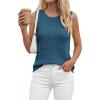 imageBTFBM Crochet Tops for Women Sleeveless Knit Sweater Vest Tank Top Summer Spring 2026 Cover Ups Beach Vacation ClothesDusty Blue