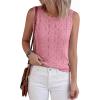 imageBTFBM Crochet Tops for Women Sleeveless Knit Sweater Vest Tank Top Summer Spring 2026 Cover Ups Beach Vacation ClothesPink