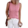 imageBTFBM Crochet Tops for Women Sleeveless Knit Sweater Vest Tank Top Summer Spring 2026 Cover Ups Beach Vacation ClothesPink