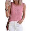 imageBTFBM Crochet Tops for Women Sleeveless Knit Sweater Vest Tank Top Summer Spring 2026 Cover Ups Beach Vacation ClothesPink
