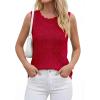 imageBTFBM Crochet Tops for Women Sleeveless Knit Sweater Vest Tank Top Summer Spring 2026 Cover Ups Beach Vacation ClothesRed