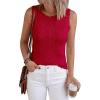 imageBTFBM Crochet Tops for Women Sleeveless Knit Sweater Vest Tank Top Summer Spring 2026 Cover Ups Beach Vacation ClothesRed