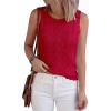 imageBTFBM Crochet Tops for Women Sleeveless Knit Sweater Vest Tank Top Summer Spring 2026 Cover Ups Beach Vacation ClothesRed