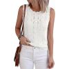 imageBTFBM Crochet Tops for Women Sleeveless Knit Sweater Vest Tank Top Summer Spring 2026 Cover Ups Beach Vacation ClothesWhite