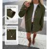 imageBTFBM Faux Suede Jacket Women Fall Fashion 2026 Leather Jackets Long Sleeve Button Down Winter Coats Shackets OuterwearArmy Green