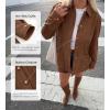 imageBTFBM Faux Suede Jacket Women Fall Fashion 2026 Leather Jackets Long Sleeve Button Down Winter Coats Shackets OuterwearBrown