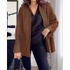 imageBTFBM Faux Suede Jacket Women Fall Fashion 2026 Leather Jackets Long Sleeve Button Down Winter Coats Shackets OuterwearBrown