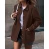 imageBTFBM Faux Suede Jacket Women Fall Fashion 2026 Leather Jackets Long Sleeve Button Down Winter Coats Shackets OuterwearCoffee