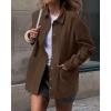 imageBTFBM Faux Suede Jacket Women Fall Fashion 2026 Leather Jackets Long Sleeve Button Down Winter Coats Shackets OuterwearDark Brown