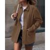 imageBTFBM Faux Suede Jacket Women Fall Fashion 2026 Leather Jackets Long Sleeve Button Down Winter Coats Shackets OuterwearLight Brown