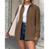 imageBTFBM Faux Suede Jacket Women Fall Fashion 2026 Leather Jackets Long Sleeve Button Down Winter Coats Shackets OuterwearLight Brown