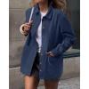 imageBTFBM Faux Suede Jacket Women Fall Fashion 2026 Leather Jackets Long Sleeve Button Down Winter Coats Shackets OuterwearNavy Blue