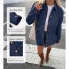 imageBTFBM Faux Suede Jacket Women Fall Fashion 2026 Leather Jackets Long Sleeve Button Down Winter Coats Shackets OuterwearNavy Blue