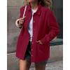 imageBTFBM Faux Suede Jacket Women Fall Fashion 2026 Leather Jackets Long Sleeve Button Down Winter Coats Shackets OuterwearRed