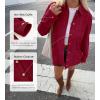 imageBTFBM Faux Suede Jacket Women Fall Fashion 2026 Leather Jackets Long Sleeve Button Down Winter Coats Shackets OuterwearRed