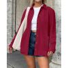 imageBTFBM Faux Suede Jacket Women Fall Fashion 2026 Leather Jackets Long Sleeve Button Down Winter Coats Shackets OuterwearRed