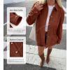 imageBTFBM Faux Suede Jacket Women Fall Fashion 2026 Leather Jackets Long Sleeve Button Down Winter Coats Shackets OuterwearRust