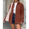 imageBTFBM Faux Suede Jacket Women Fall Fashion 2026 Leather Jackets Long Sleeve Button Down Winter Coats Shackets OuterwearRust