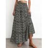 imageBTFBM Floral Maxi Skirts for Women Summer Spring 2026 Elastic Waist Tiered Flowy Beach Vacation Boho Midi Long SkirtFloral Black Yellow