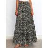 imageBTFBM Floral Maxi Skirts for Women Summer Spring 2026 Elastic Waist Tiered Flowy Beach Vacation Boho Midi Long SkirtFloral Black Yellow