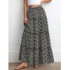 imageBTFBM Floral Maxi Skirts for Women Summer Spring 2026 Elastic Waist Tiered Flowy Beach Vacation Boho Midi Long SkirtFloral Black Yellow