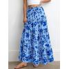 imageBTFBM Floral Maxi Skirts for Women Summer Spring 2026 Elastic Waist Tiered Flowy Beach Vacation Boho Midi Long SkirtFloral Blue