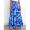 imageBTFBM Floral Maxi Skirts for Women Summer Spring 2026 Elastic Waist Tiered Flowy Beach Vacation Boho Midi Long SkirtFloral Blue