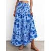 imageBTFBM Floral Maxi Skirts for Women Summer Spring 2026 Elastic Waist Tiered Flowy Beach Vacation Boho Midi Long SkirtFloral Blue