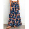 imageBTFBM Floral Maxi Skirts for Women Summer Spring 2026 Elastic Waist Tiered Flowy Beach Vacation Boho Midi Long SkirtFloral Blue Orange