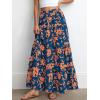 imageBTFBM Floral Maxi Skirts for Women Summer Spring 2026 Elastic Waist Tiered Flowy Beach Vacation Boho Midi Long SkirtFloral Blue Orange