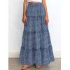 imageBTFBM Floral Maxi Skirts for Women Summer Spring 2026 Elastic Waist Tiered Flowy Beach Vacation Boho Midi Long SkirtFloral Blue Purple