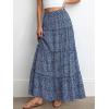 imageBTFBM Floral Maxi Skirts for Women Summer Spring 2026 Elastic Waist Tiered Flowy Beach Vacation Boho Midi Long SkirtFloral Blue Purple