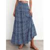 imageBTFBM Floral Maxi Skirts for Women Summer Spring 2026 Elastic Waist Tiered Flowy Beach Vacation Boho Midi Long SkirtFloral Blue Purple