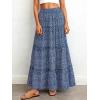 imageBTFBM Floral Maxi Skirts for Women Summer Spring 2026 Elastic Waist Tiered Flowy Beach Vacation Boho Midi Long SkirtFloral Blue Purple