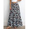 imageBTFBM Floral Maxi Skirts for Women Summer Spring 2026 Elastic Waist Tiered Flowy Beach Vacation Boho Midi Long SkirtFloral Brown Light Blue