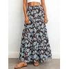imageBTFBM Floral Maxi Skirts for Women Summer Spring 2026 Elastic Waist Tiered Flowy Beach Vacation Boho Midi Long SkirtFloral Brown Light Blue